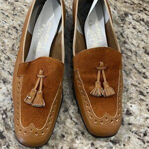 Magdesians California Women’s Loafers Brown Leather Suede Tassel Vintage Shoes 6